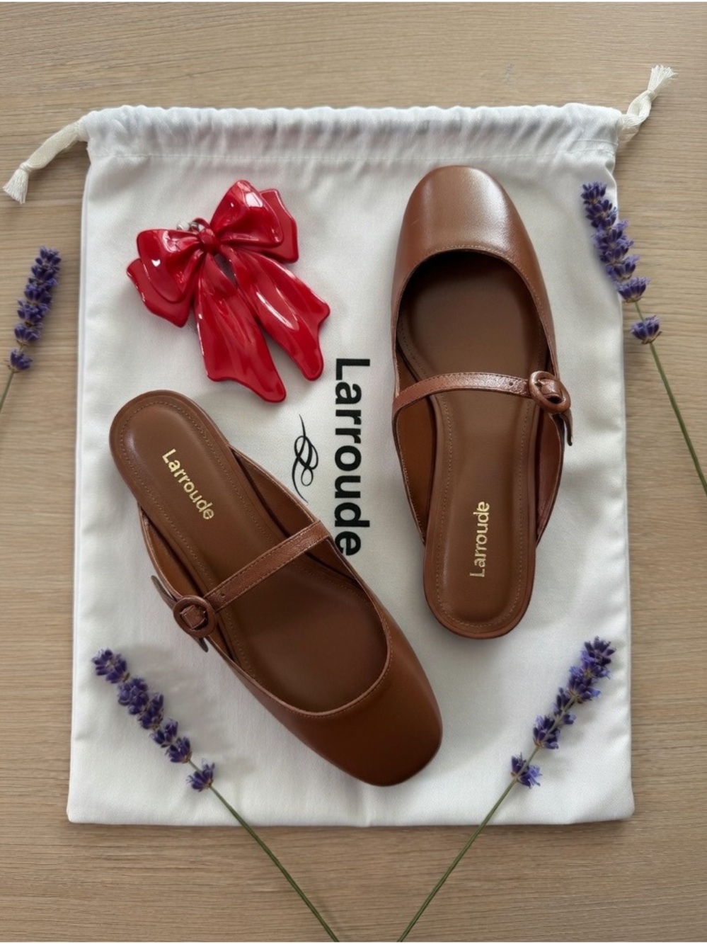 Larroude ballet flat in dark nude size 7 1/2